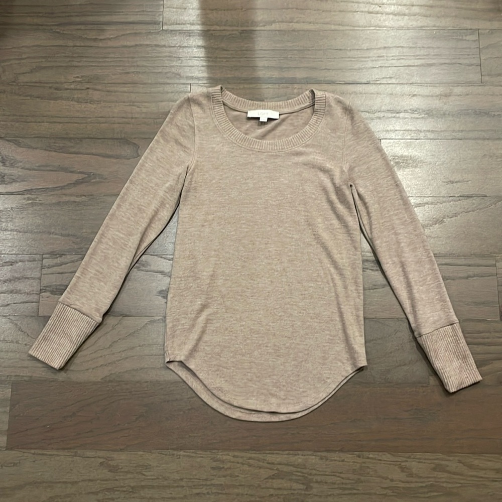 LOFT Light Brown Cozy Long Sleeve Top - Size XS